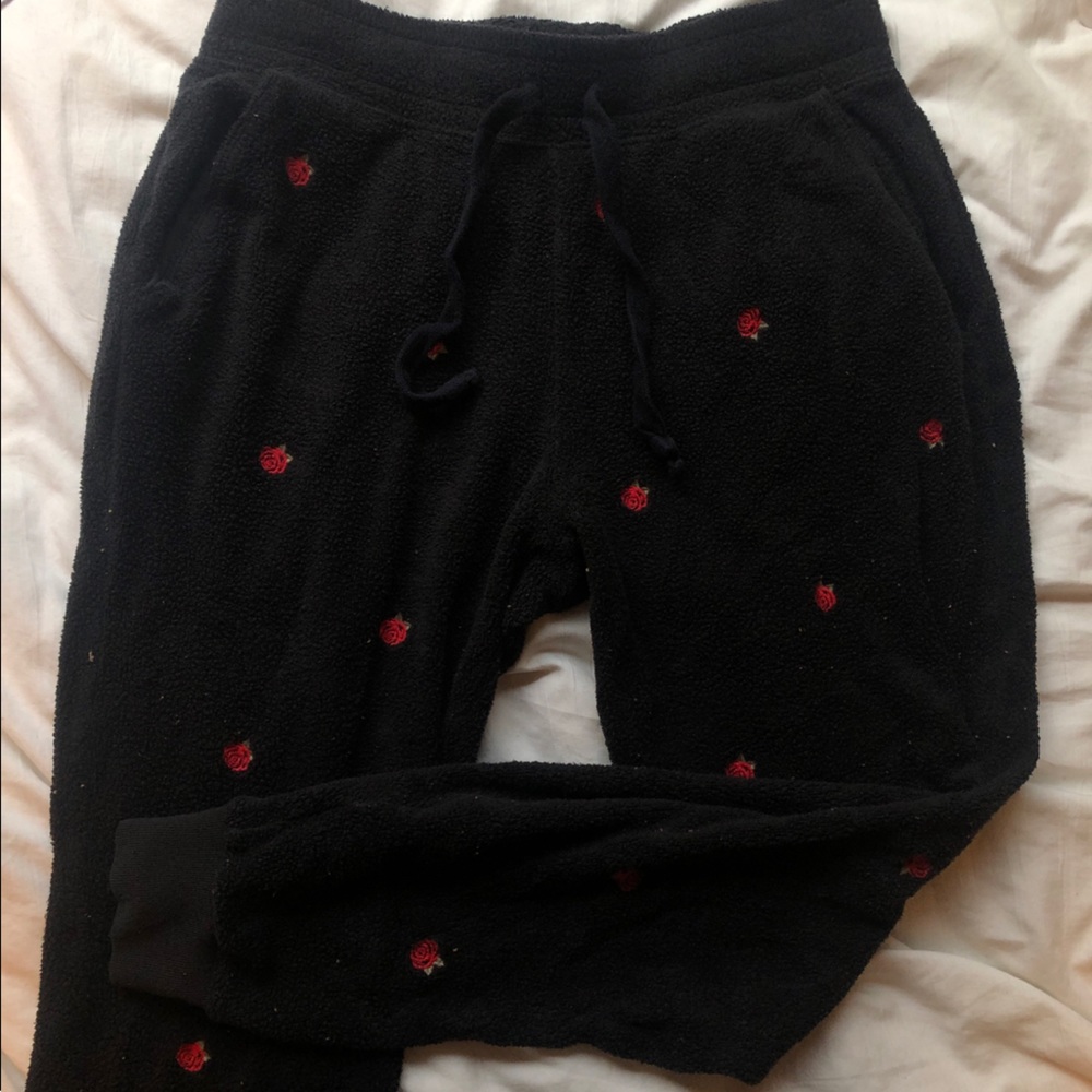 Victoria Secret Sweats with embroidered roses